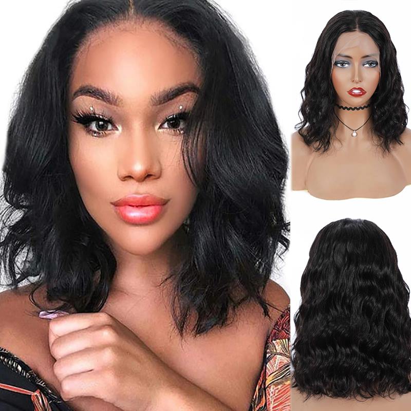 Perruques Courtes Noir Ébène