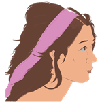 Foulard placé en serre-tête